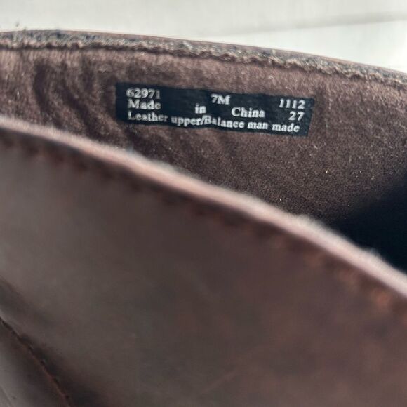 INDIGO by Clarks Brown Leather Block Heels Lace Up Ankle Booties 7M - Picture 11 of 11